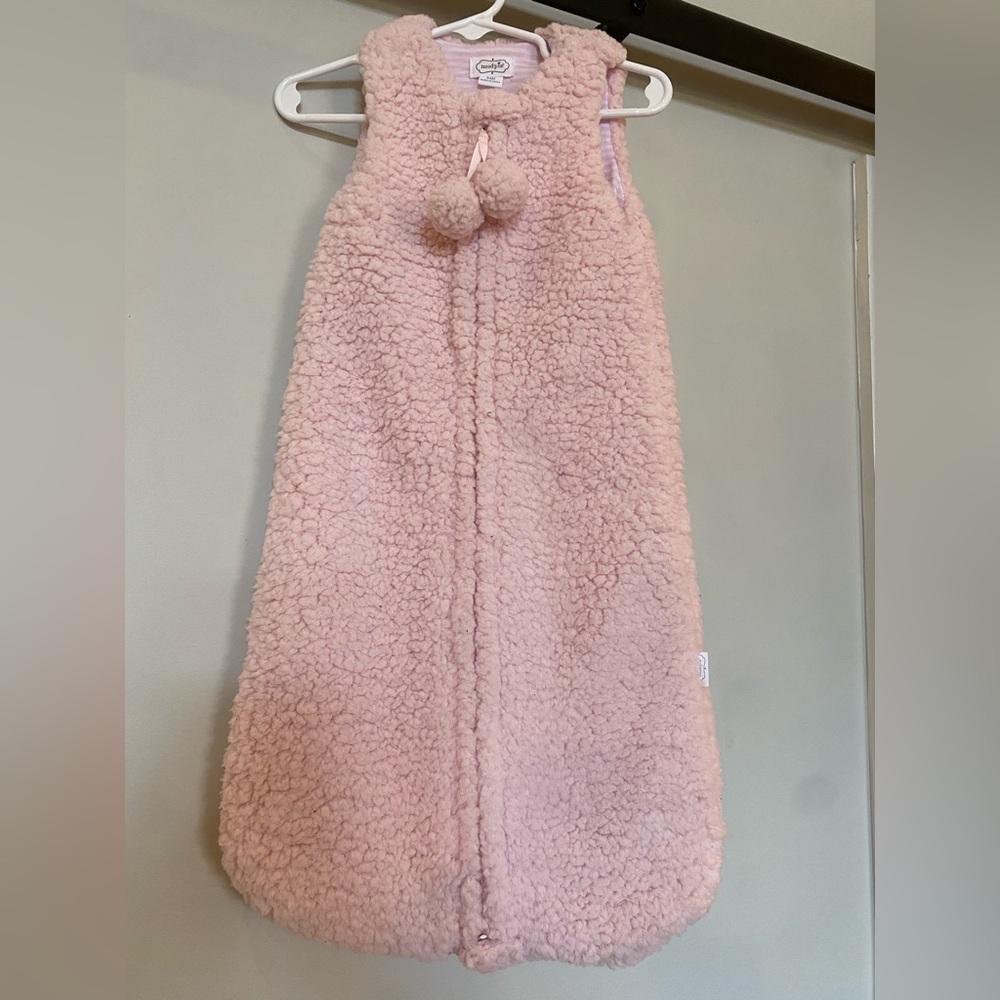 Mud Pie pink Sherpa sleep sack
